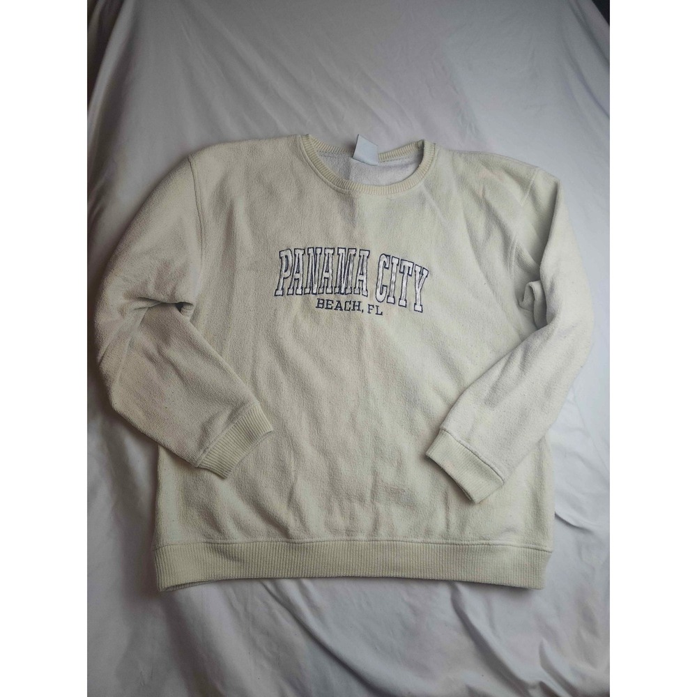 Pacific & Co Panama City Beach FL Sweatshirt Cream XL Vintage Style Crewneck